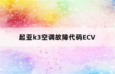 起亚k3空调故障代码ECV