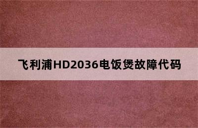 飞利浦HD2036电饭煲故障代码